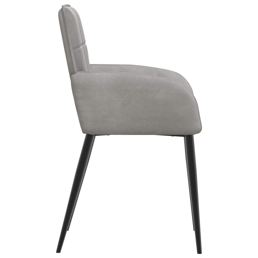 Eettafelstoelen 4 pcs fluweel Lichtgrijs 57 x 50 x 85 cm