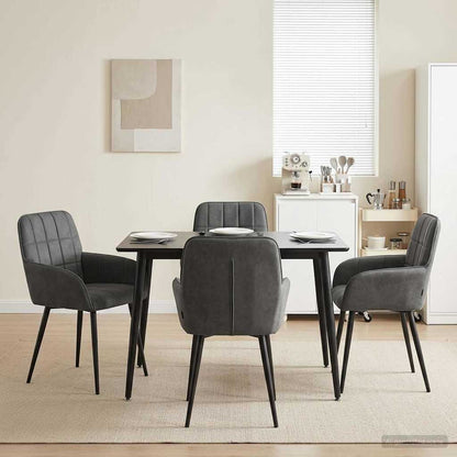 Eettafelstoelen 4 pcs fluweel Donkergrijs 57 x 50 x 85 cm