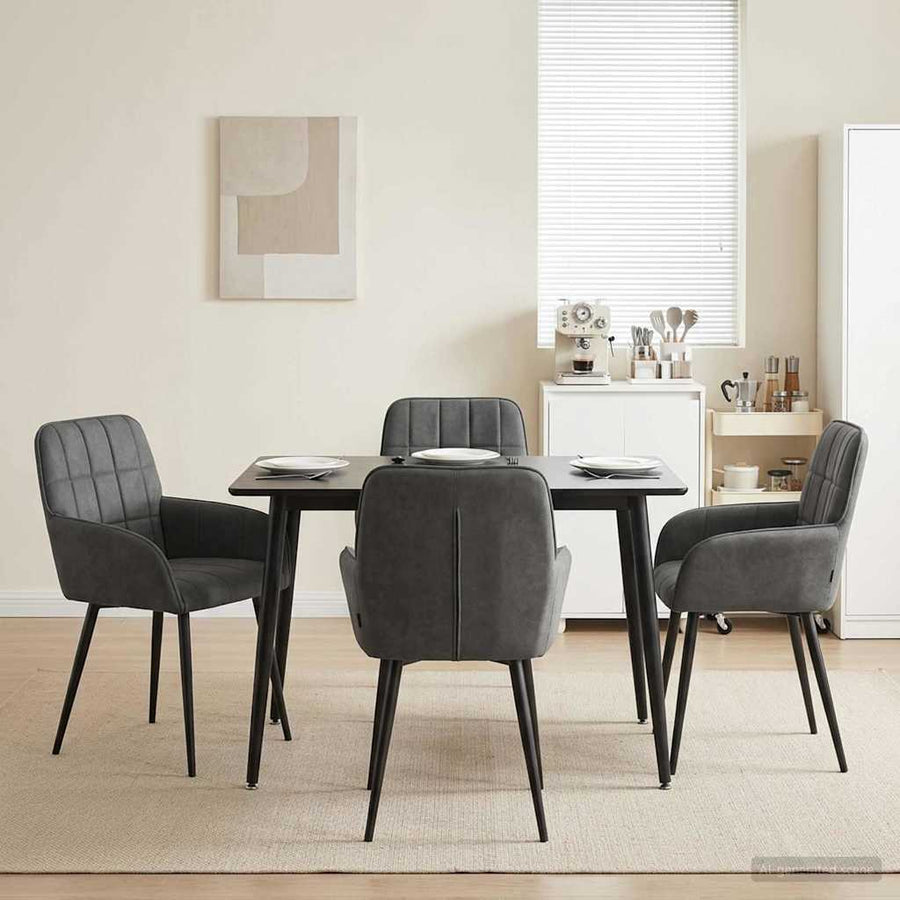 Eettafelstoelen 4 pcs fluweel Donkergrijs 57 x 50 x 85 cm