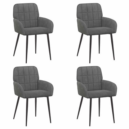 Eettafelstoelen 4 pcs fluweel Donkergrijs 57 x 50 x 85 cm