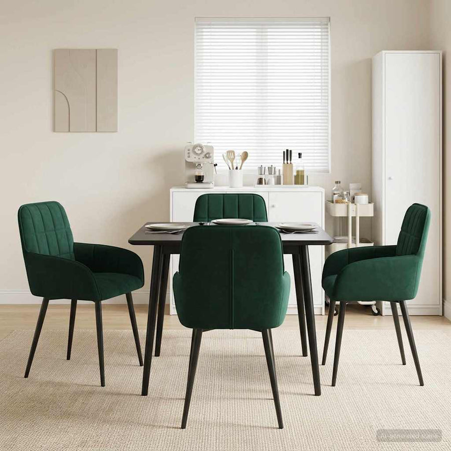Eettafelstoelen 4 pcs fluweel Donkergroen 57 x 50 x 85 cm