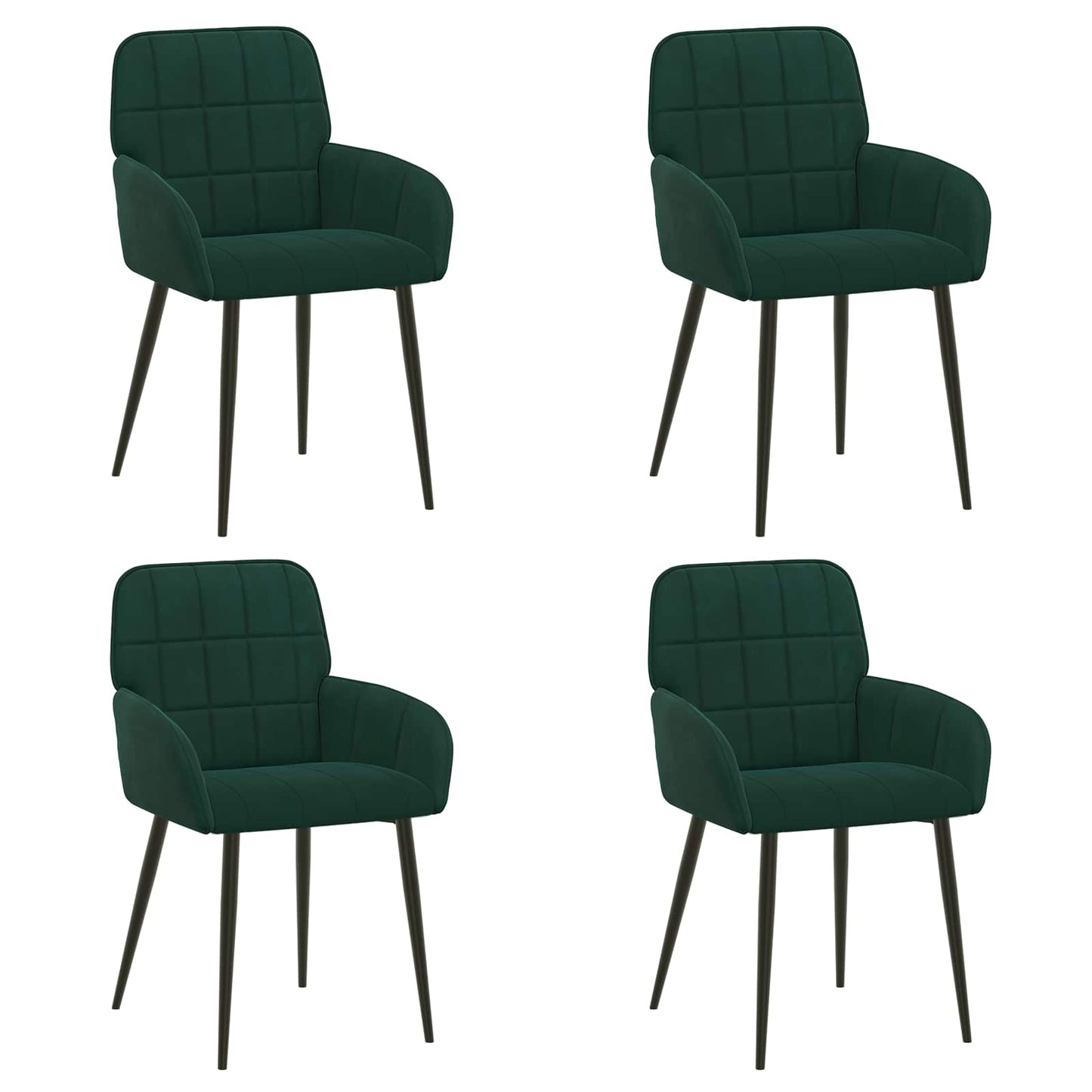 Eettafelstoelen 4 pcs fluweel Donkergroen 57 x 50 x 85 cm