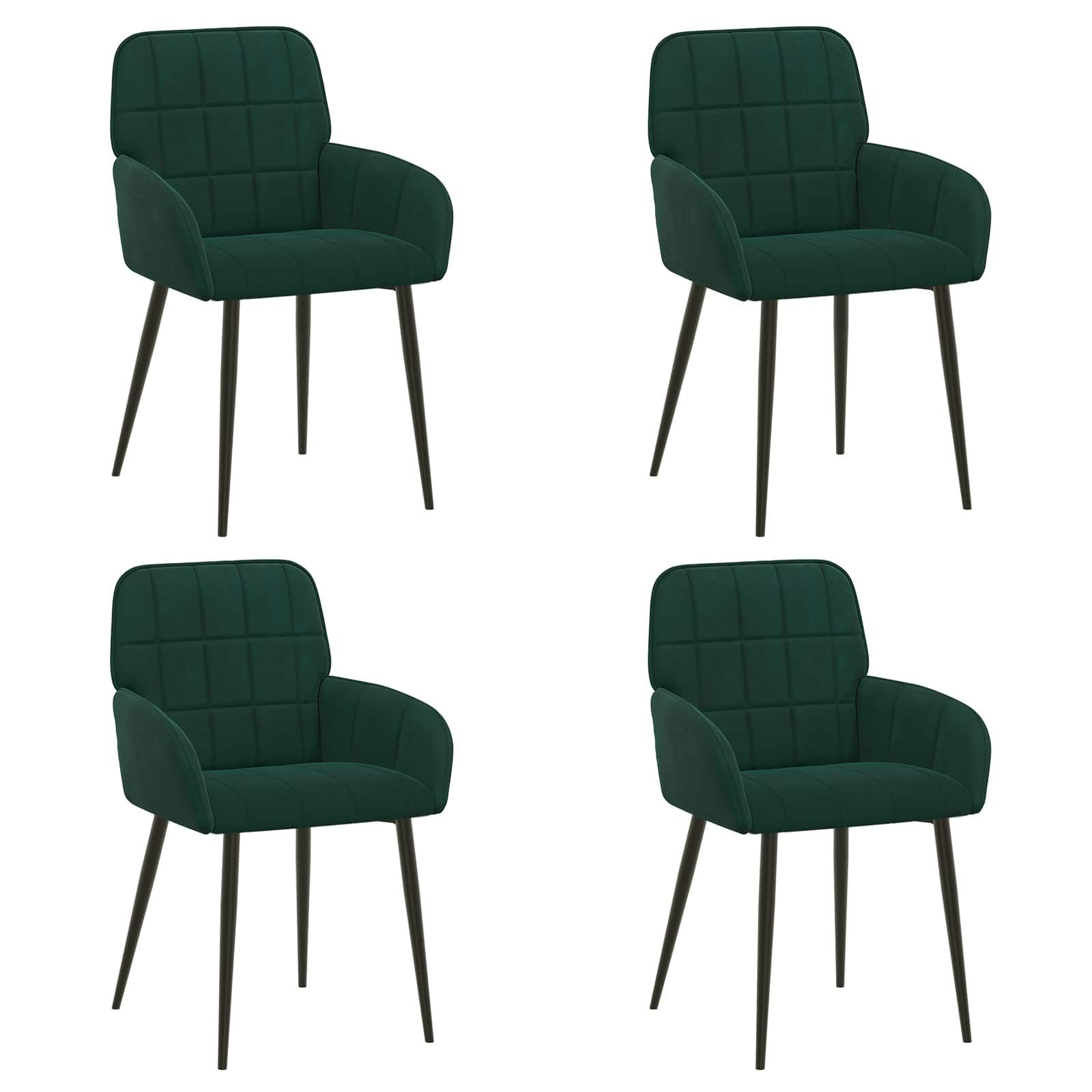 Eettafelstoelen 4 pcs fluweel Donkergroen 57 x 50 x 85 cm