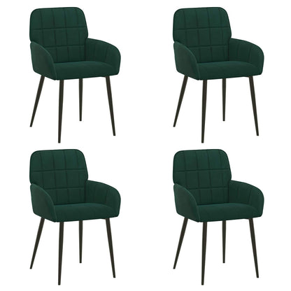 Eettafelstoelen 4 pcs fluweel Donkergroen 57 x 50 x 85 cm