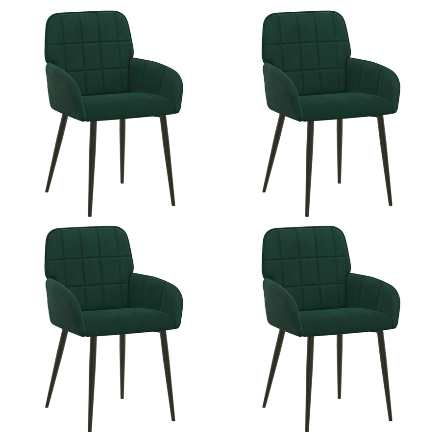 Eettafelstoelen 4 pcs fluweel Donkergroen 57 x 50 x 85 cm