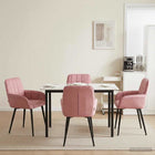 Eettafelstoelen 4 pcs fluweel Roze 57 x 50 x 85 cm