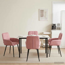 Eettafelstoelen 4 pcs fluweel Roze 57 x 50 x 85 cm