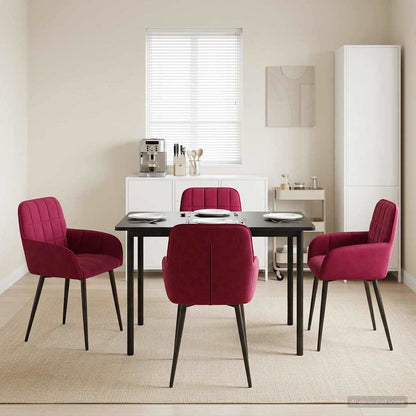 Eettafelstoelen 4 pcs fluweel Wijnrood 57 x 50 x 85 cm