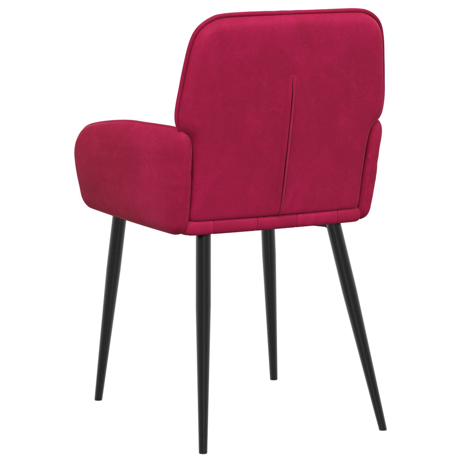 Eettafelstoelen 4 pcs fluweel Wijnrood 57 x 50 x 85 cm