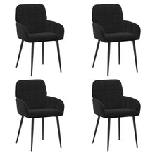 Eettafelstoelen 4 pcs fluweel Zwart 57 x 50 x 85 cm