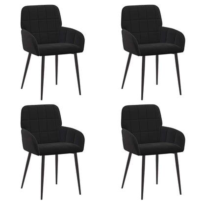 Eettafelstoelen 4 pcs fluweel Zwart 57 x 50 x 85 cm