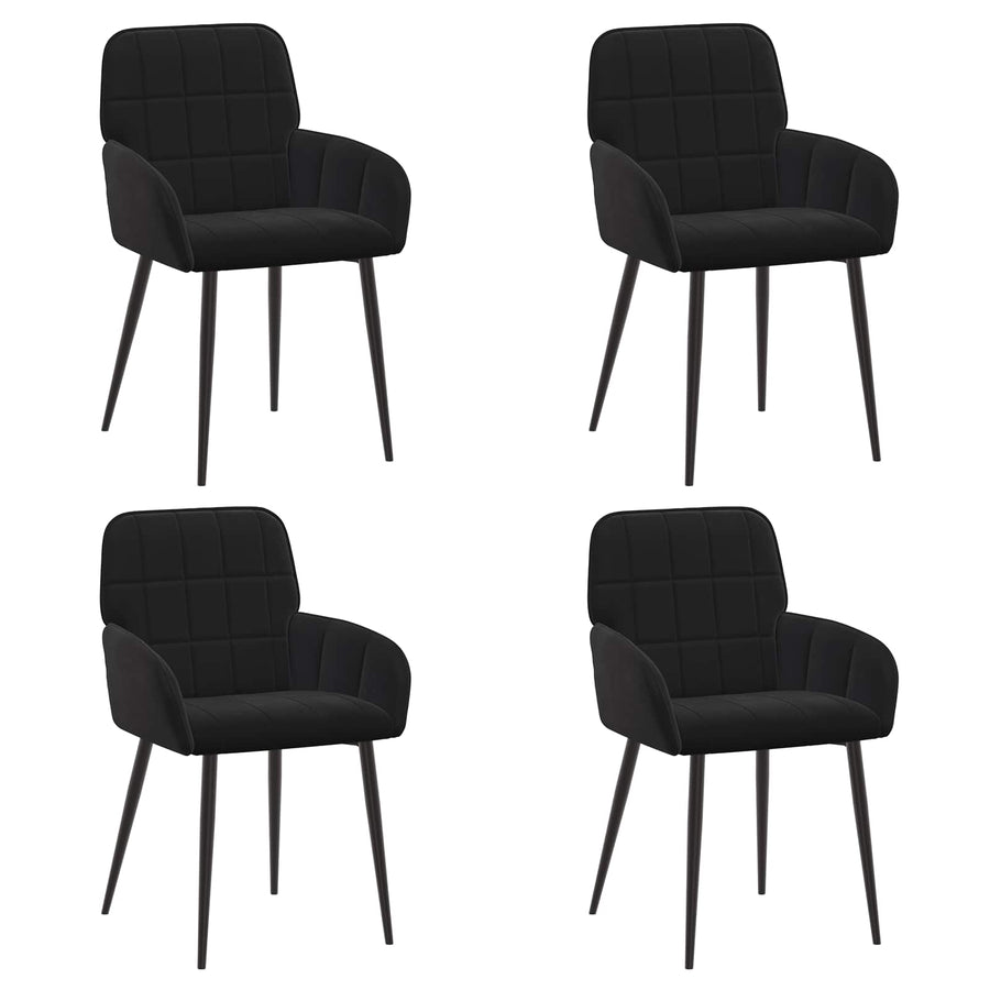 Eettafelstoelen 4 pcs fluweel Zwart 57 x 50 x 85 cm