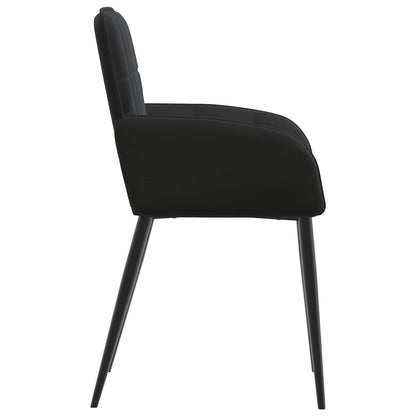 Eettafelstoelen 4 pcs fluweel Zwart 57 x 50 x 85 cm