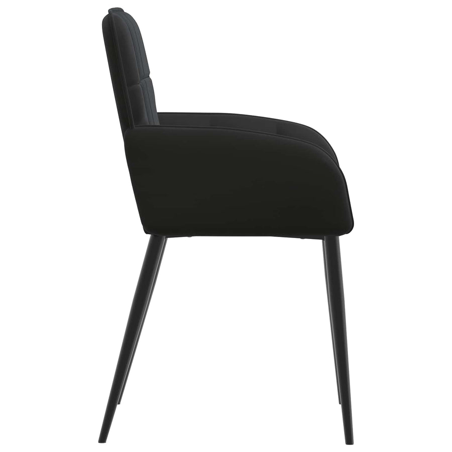 Eettafelstoelen 4 pcs fluweel Zwart 57 x 50 x 85 cm