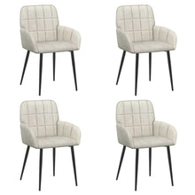 Eettafelstoelen 4 pcs fluweel Crèmekleurig 57 x 50 x 85 cm