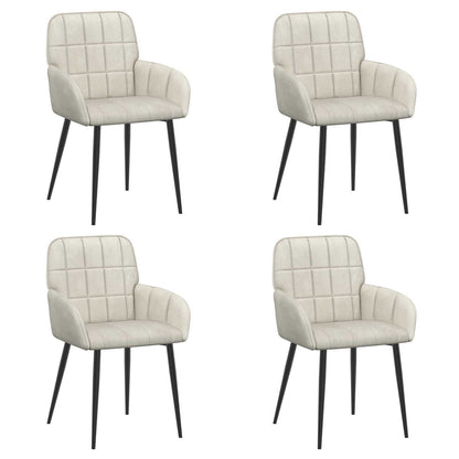 Eettafelstoelen 4 pcs fluweel Crèmekleurig 57 x 50 x 85 cm