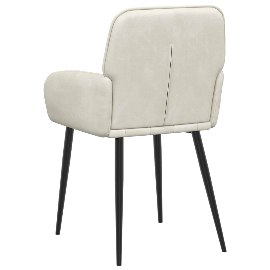 Eettafelstoelen 4 pcs fluweel Crèmekleurig 57 x 50 x 85 cm
