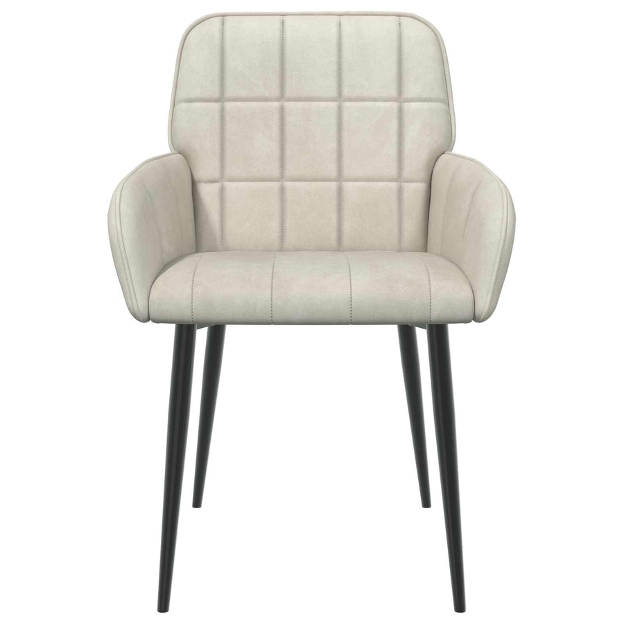 Eettafelstoelen 4 pcs fluweel Crèmekleurig 57 x 50 x 85 cm