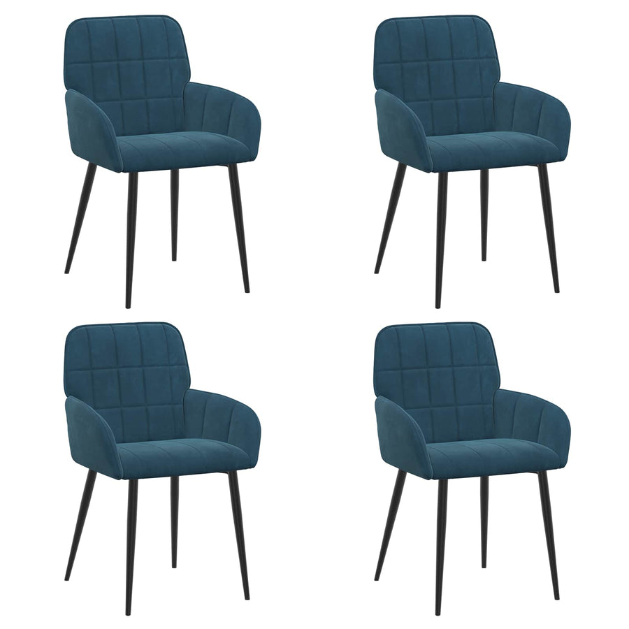 Eettafelstoelen 4 pcs fluweel Blauw 57 x 50 x 85 cm
