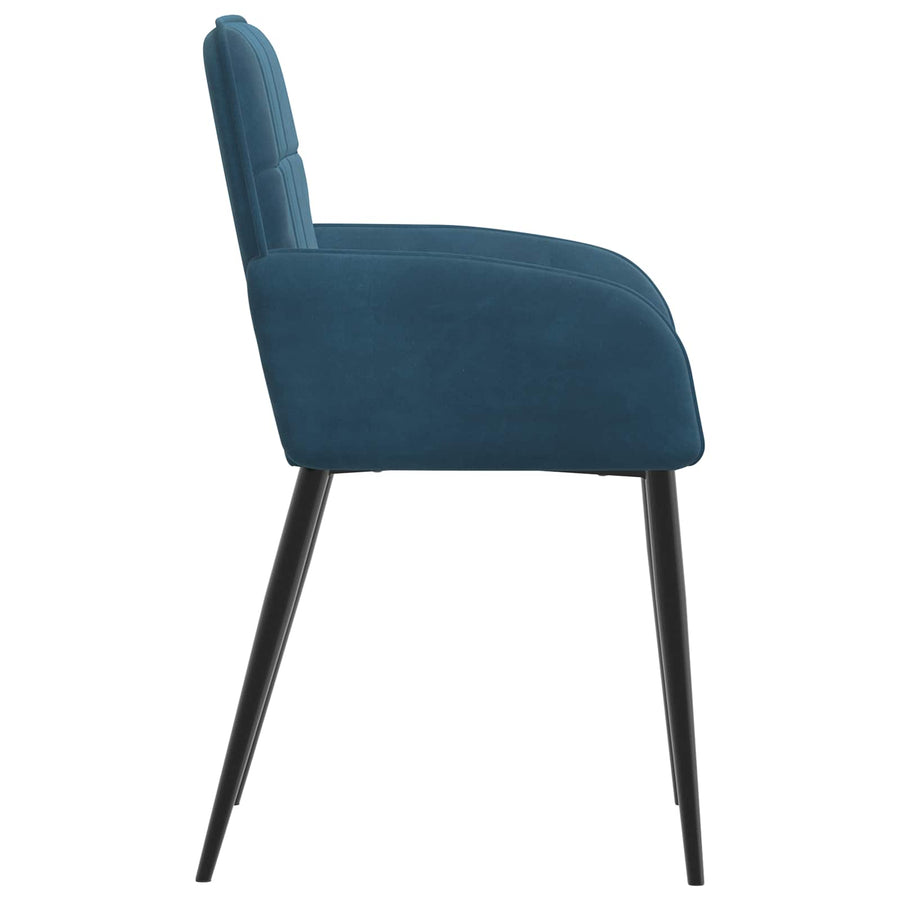 Eettafelstoelen 4 pcs fluweel Blauw 57 x 50 x 85 cm