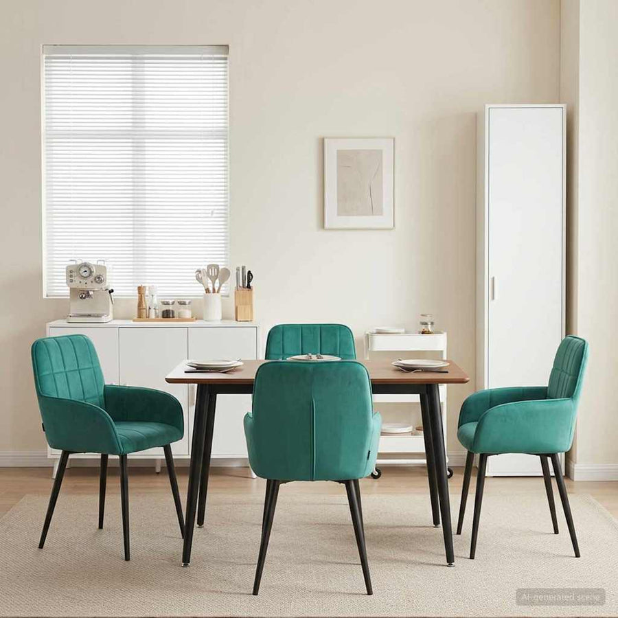 Eettafelstoelen 4 pcs fluweel Turquoise 57 x 50 x 85 cm