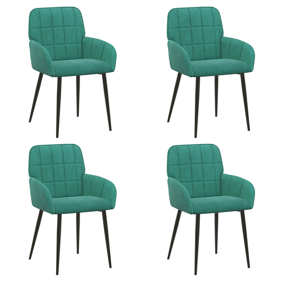 Eettafelstoelen 4 pcs fluweel Turquoise 57 x 50 x 85 cm