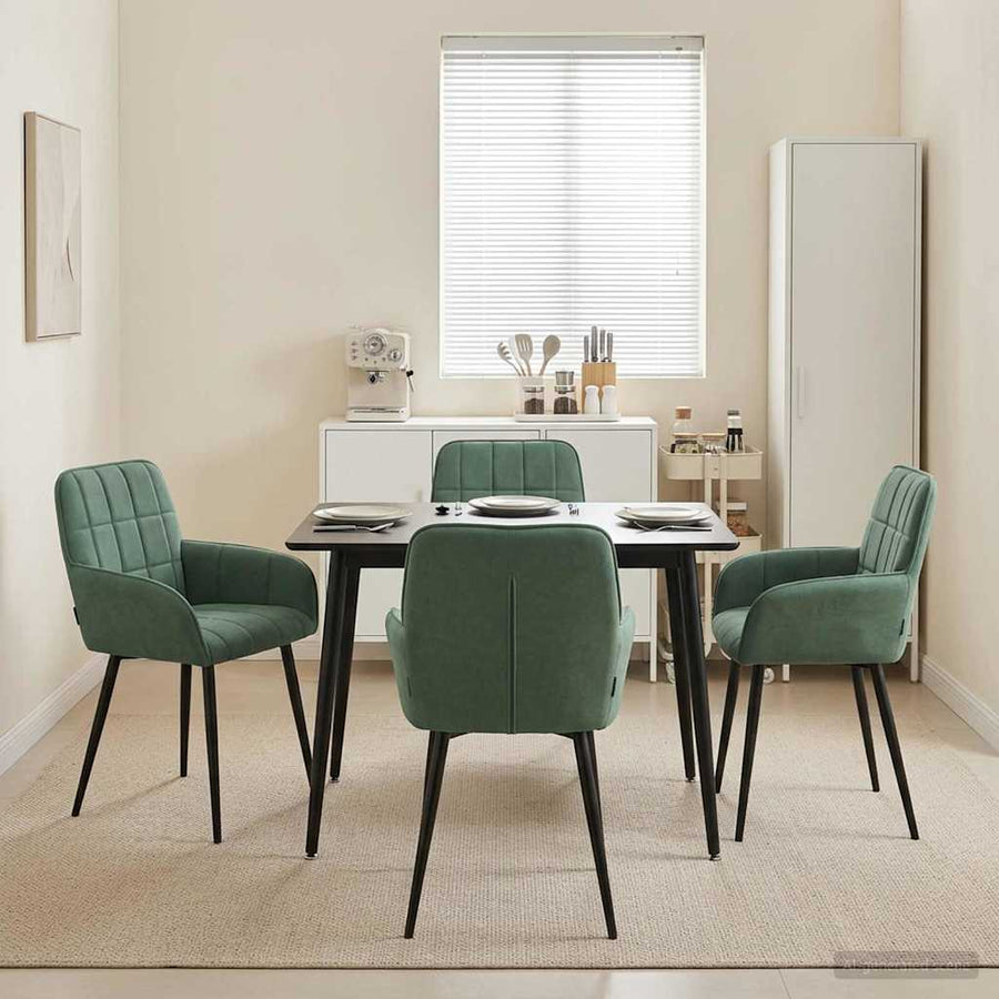 Eettafelstoelen 4 pcs fluweel Zeegroen 57 x 50 x 85 cm