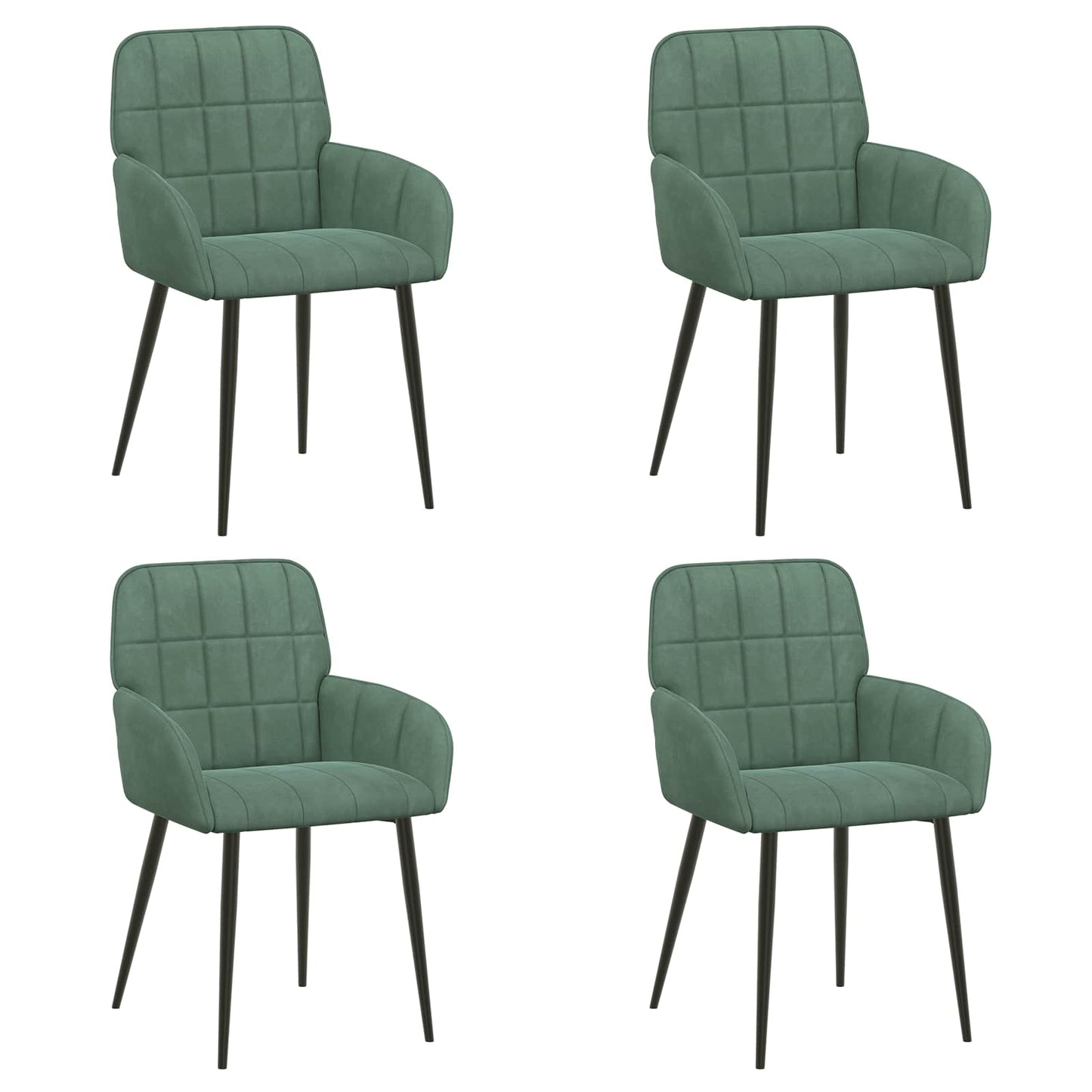 Eettafelstoelen 4 pcs fluweel Zeegroen 57 x 50 x 85 cm