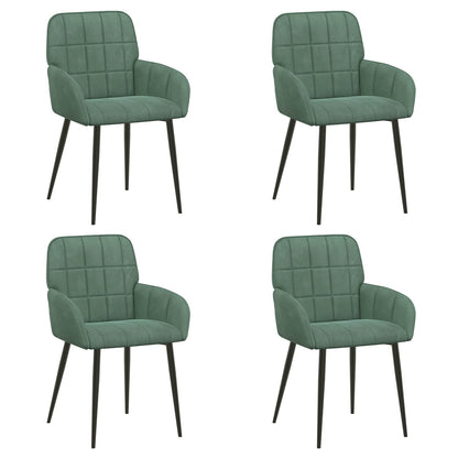 Eettafelstoelen 4 pcs fluweel Zeegroen 57 x 50 x 85 cm