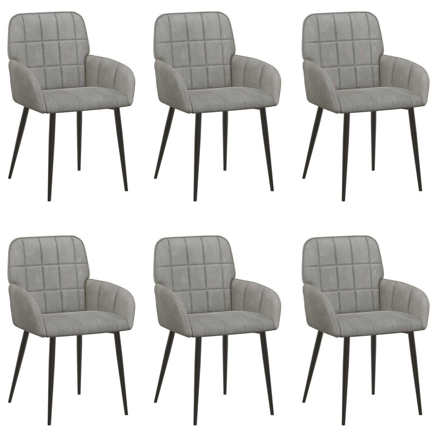 Eettafelstoelen 6 pcs fluweel Lichtgrijs 57 x 50 x 85 cm