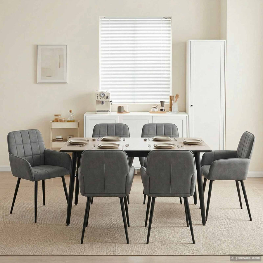 Eettafelstoelen 6 pcs fluweel Donkergrijs 57 x 50 x 85 cm
