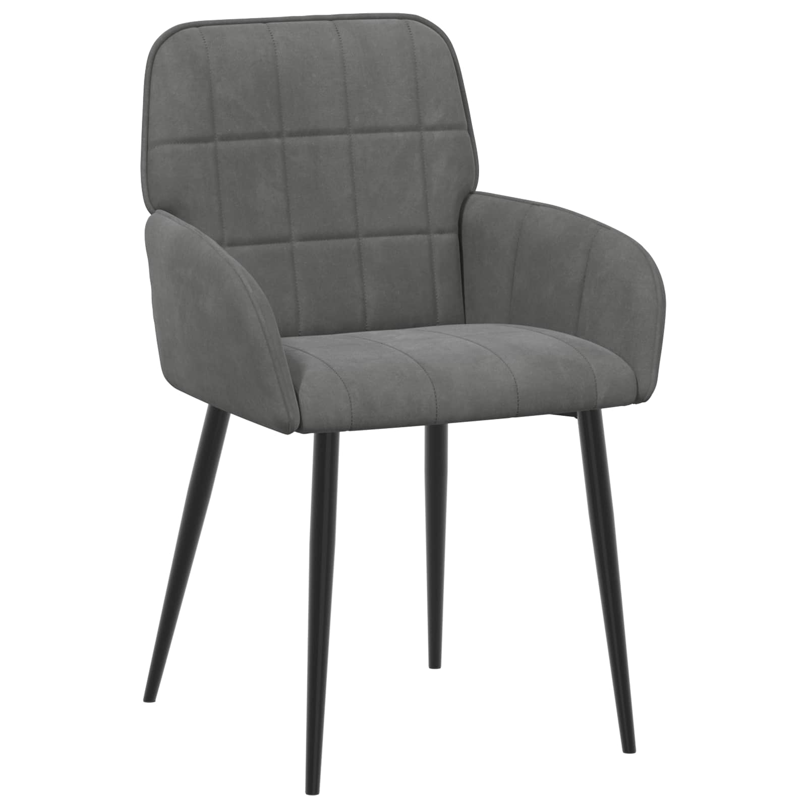 Eettafelstoelen 6 pcs fluweel Donkergrijs 57 x 50 x 85 cm