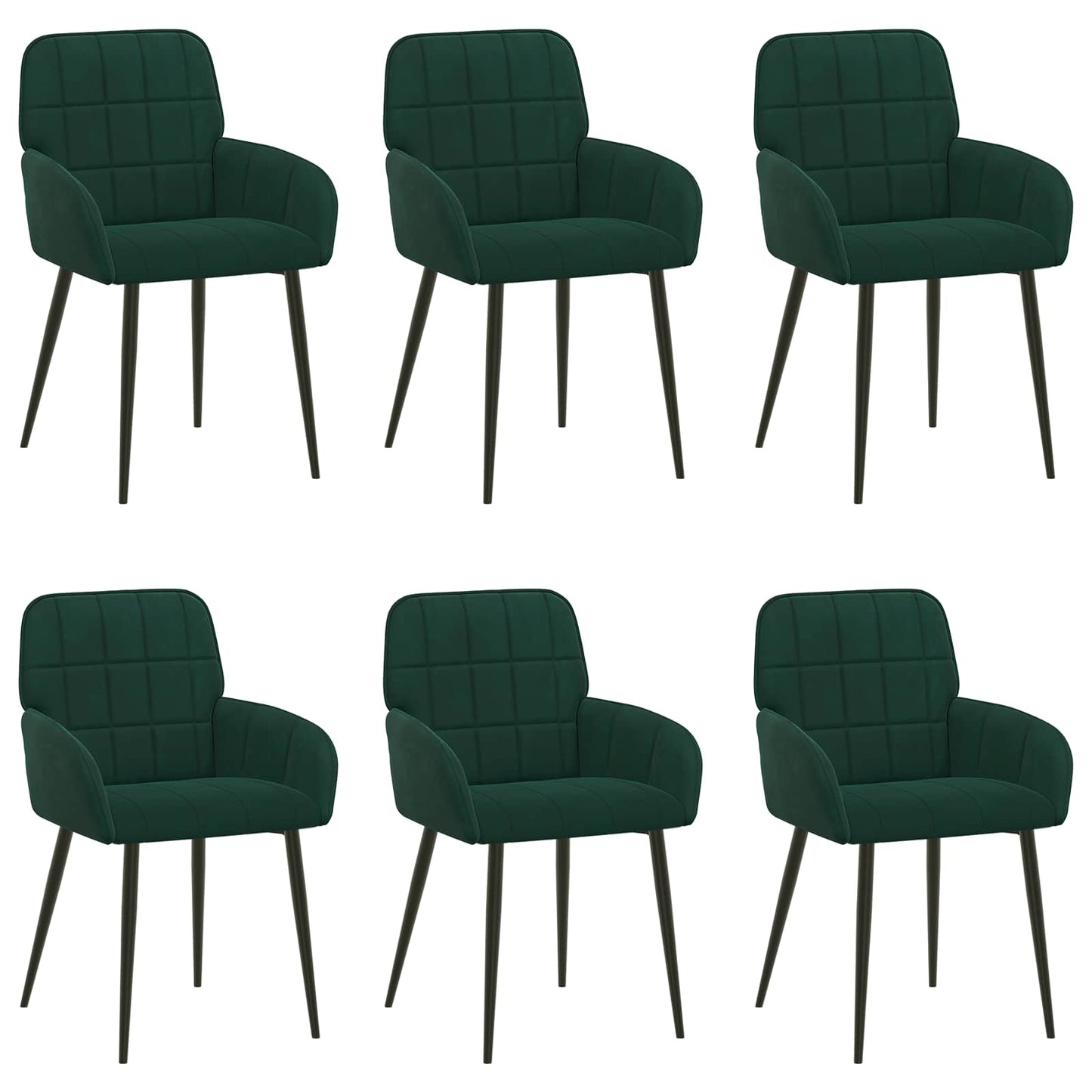 Eettafelstoelen 6 pcs fluweel Donkergroen 57 x 50 x 85 cm