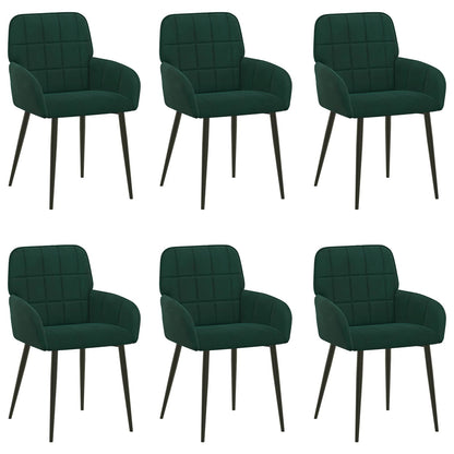 Eettafelstoelen 6 pcs fluweel Donkergroen 57 x 50 x 85 cm
