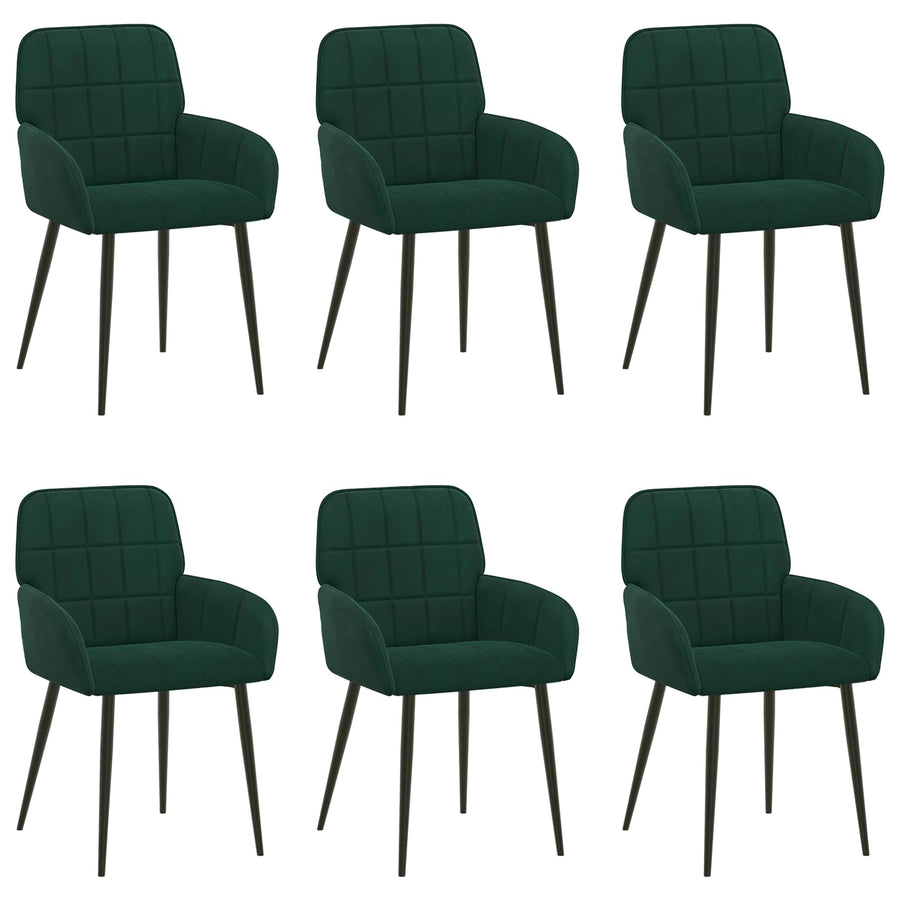 Eettafelstoelen 6 pcs fluweel Donkergroen 57 x 50 x 85 cm
