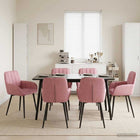 Eettafelstoelen 6 pcs fluweel Roze 57 x 50 x 85 cm