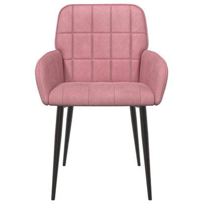 Eettafelstoelen 6 pcs fluweel Roze 57 x 50 x 85 cm