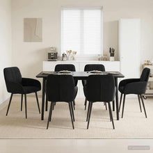 Eettafelstoelen 6 pcs fluweel Zwart 57 x 50 x 85 cm