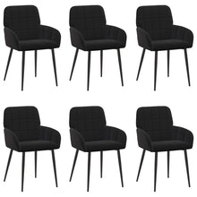 Eettafelstoelen 6 pcs fluweel Zwart 57 x 50 x 85 cm