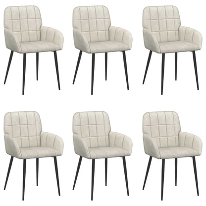 Eettafelstoelen 6 pcs fluweel Crèmekleurig 57 x 50 x 85 cm