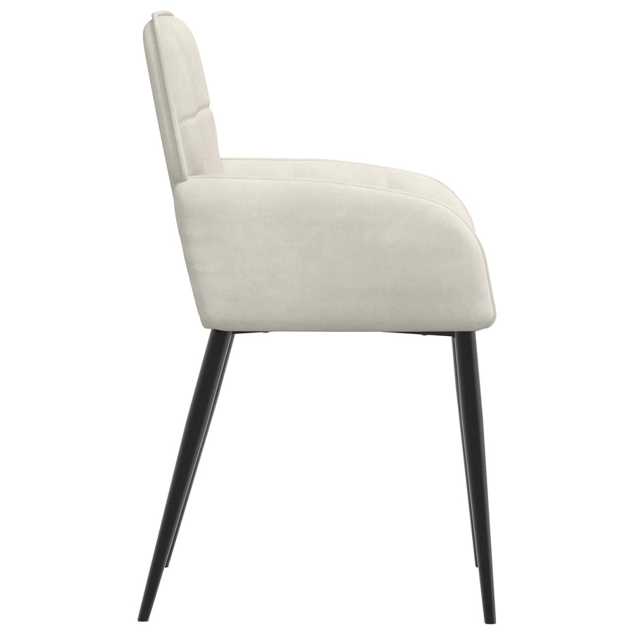 Eettafelstoelen 6 pcs fluweel Crèmekleurig 57 x 50 x 85 cm