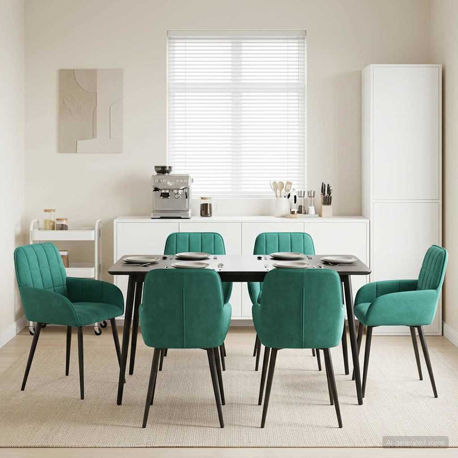 Eettafelstoelen 6 pcs fluweel Turquoise 57 x 50 x 85 cm