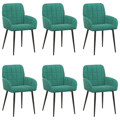 Eettafelstoelen 6 pcs fluweel Turquoise 57 x 50 x 85 cm