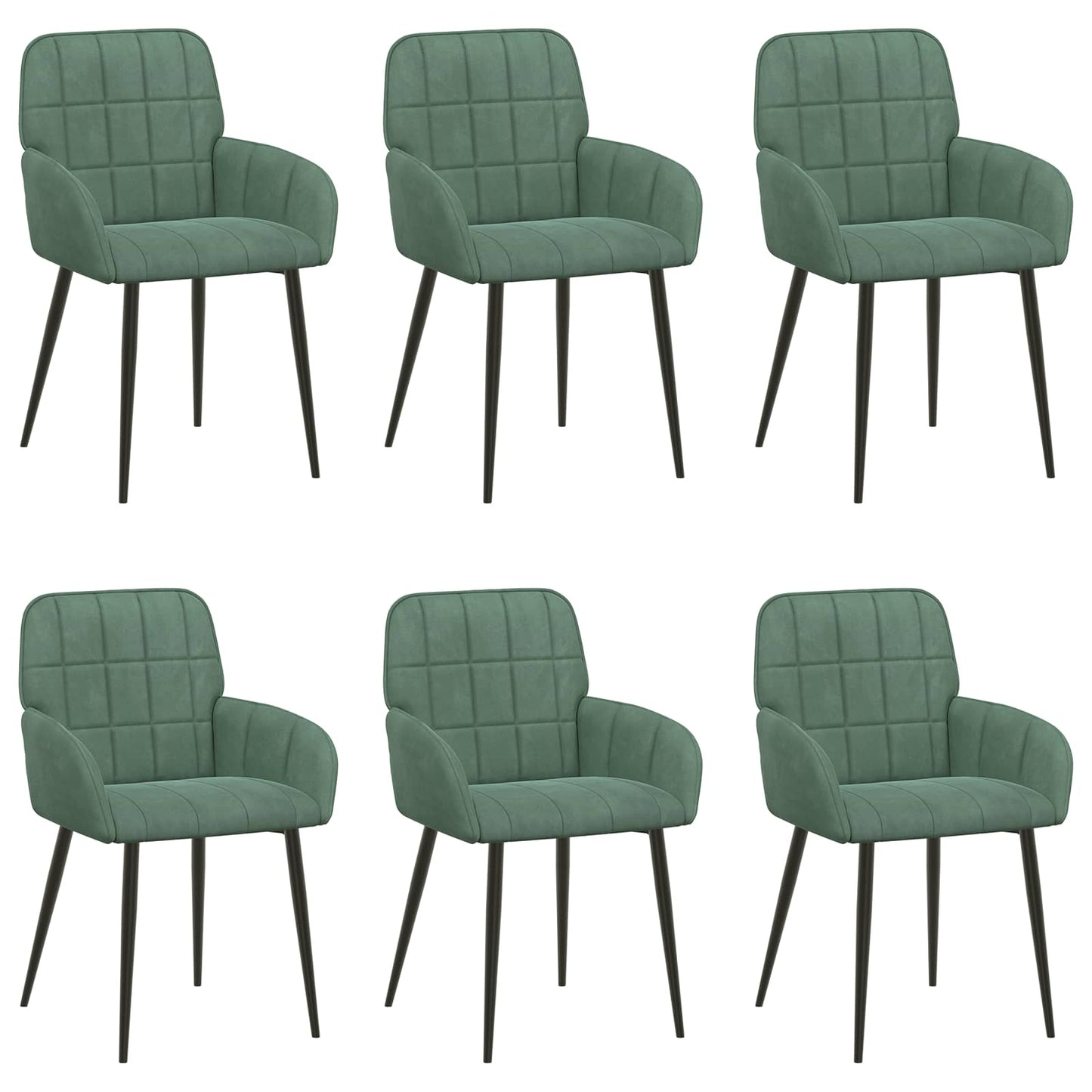 Eettafelstoelen 6 pcs fluweel Zeegroen 57 x 50 x 85 cm