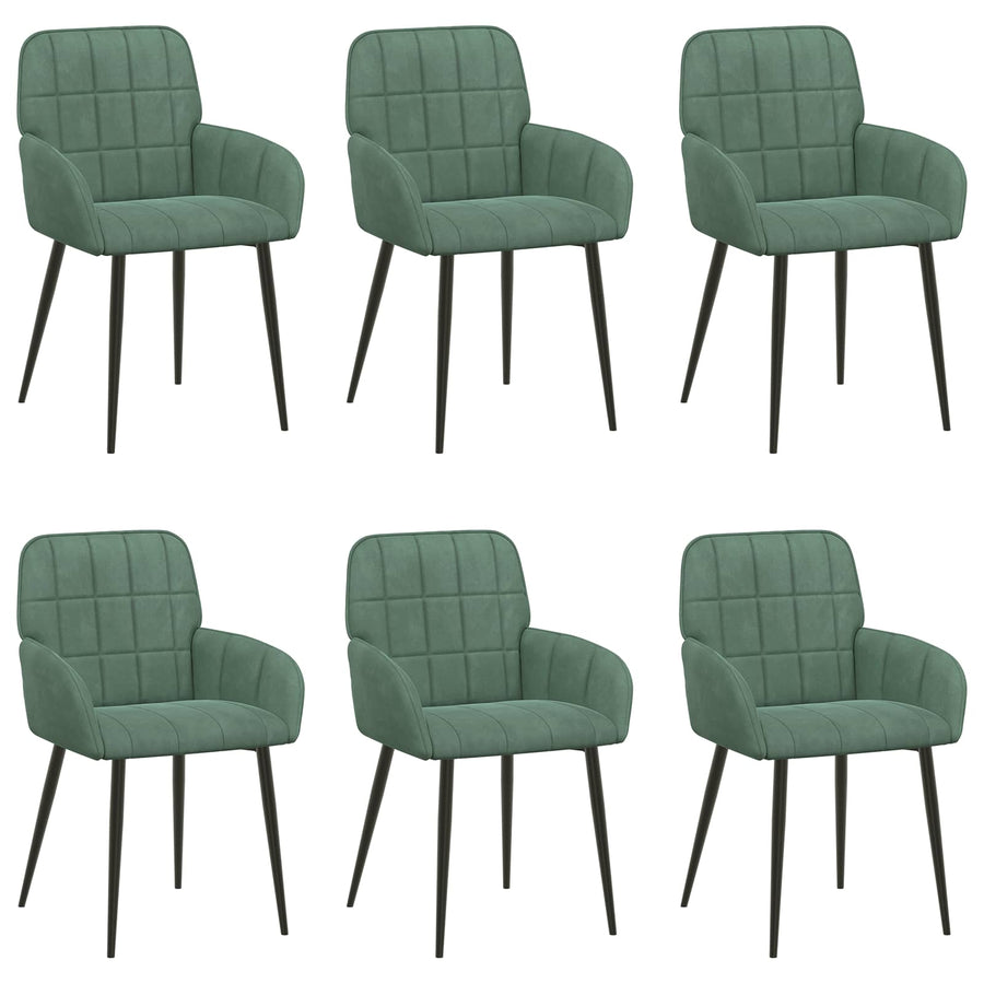 Eettafelstoelen 6 pcs fluweel Zeegroen 57 x 50 x 85 cm