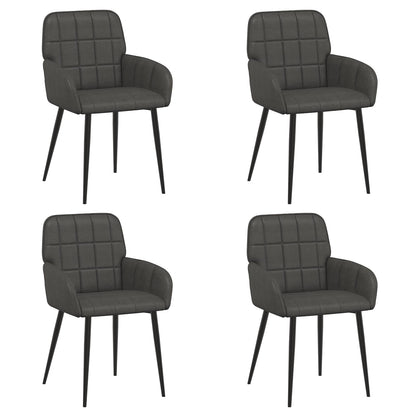 Eettafelstoelen 4 pcs Kunstleer Zwart 57 x 50 x 85 cm