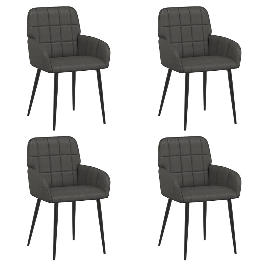 Eettafelstoelen 4 pcs Kunstleer Zwart 57 x 50 x 85 cm