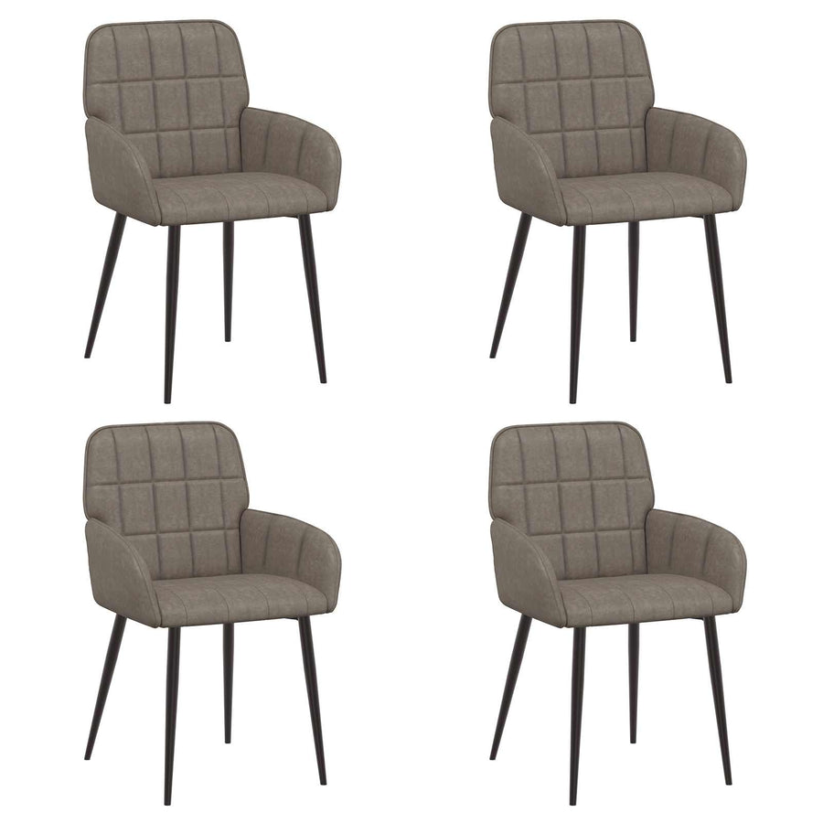Eettafelstoelen 4 pcs Kunstleer Grijs 57 x 50 x 85 cm