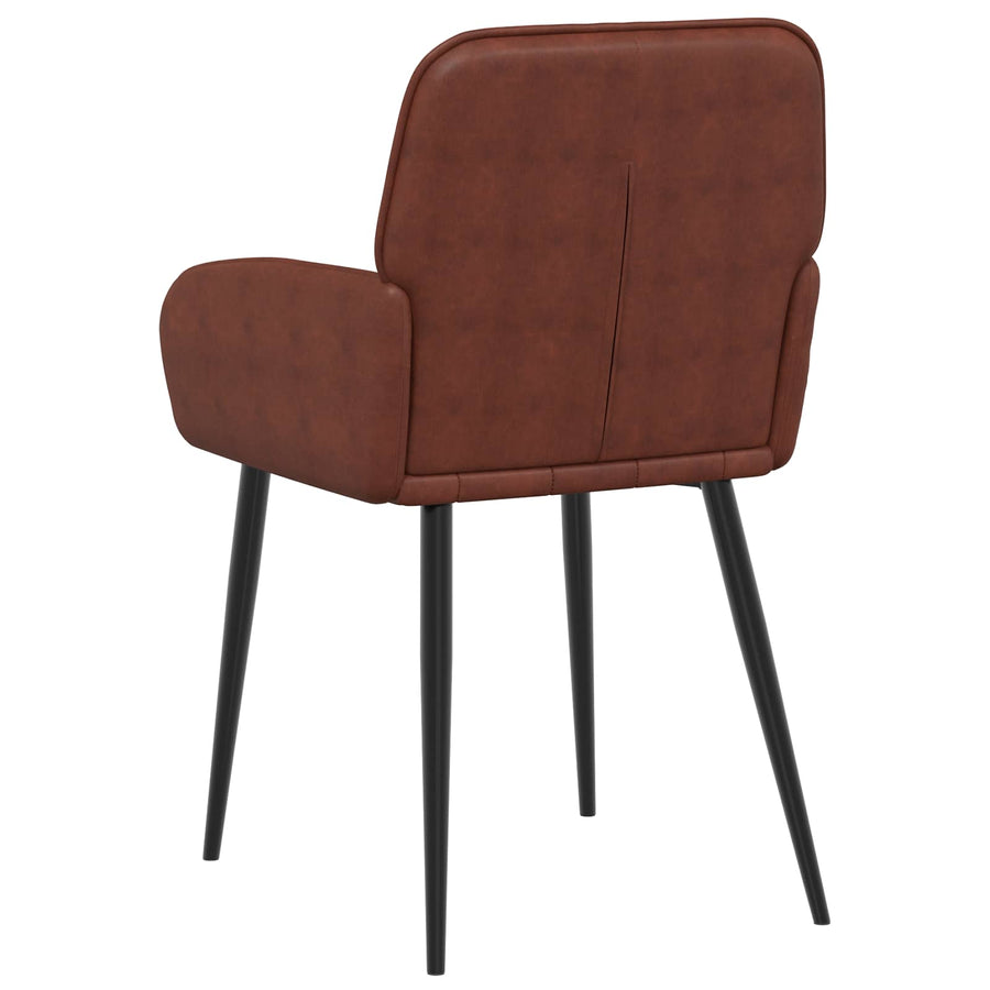 Eettafelstoelen 4 pcs Kunstleer Glanzend Bruin 57 x 50 x 85 cm