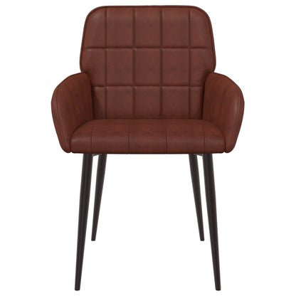 Eettafelstoelen 6 pcs Kunstleer Glanzend Bruin 57 x 50 x 85 cm